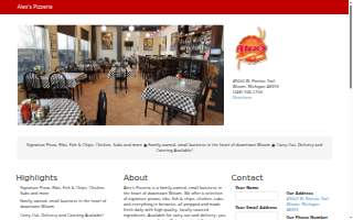 Alex's Pizzeria website