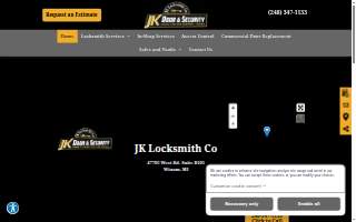 JK Locksmith Co of Wixom website