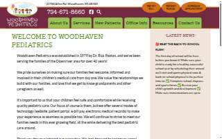 Woodhaven Pediatrics website