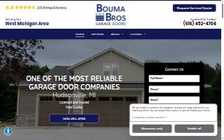 Bouma Bros Garage Doors website