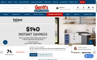 Gerrits Appliances of Wyoming website