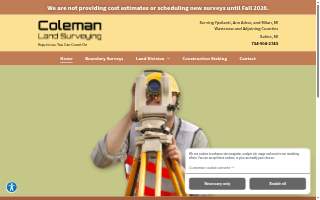 Coleman Land Surveying of Ypsilanti website