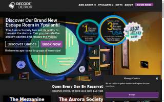 Escape room center website