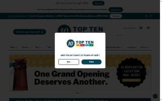 Top Ten Liquors Andover website