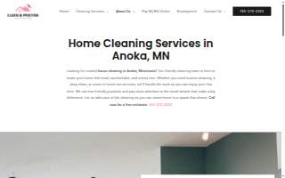 Clean & Pristine Home Cleaning Services of Anoka website