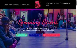 Spinning Sirens Pole & Aerial Fitness Studio website
