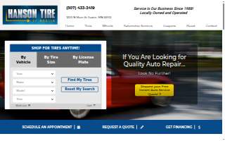 Hanson Tire Service of Austin, INC. website