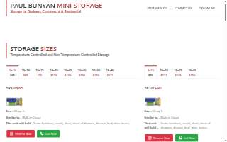 Paul Bunyan Mini Storage website