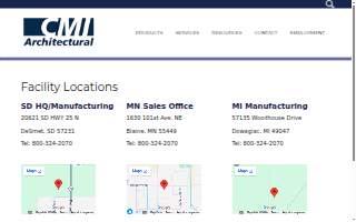 CMI Architectural Products-Sales Office website
