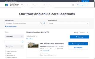HealthPartners Foot & Ankle website