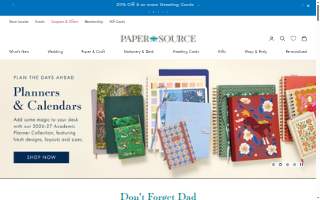Paper Source of Bloomington website