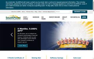 SouthPoint Financial Credit Union of Hutchinson website