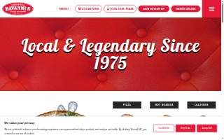 Davanni's Pizza & Hot Hoagies website