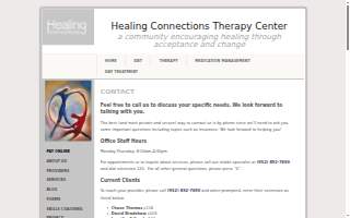 Healing Connections Therapy Center website