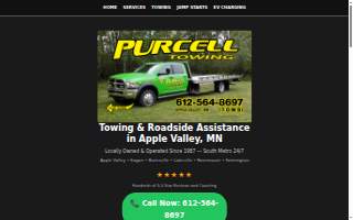 Purcell Towing & Roadside Assistance & Mobile EV Charging of Burnsville website