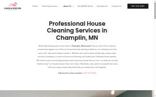 Clean & Pristine Home Cleaning Services of Champlin website