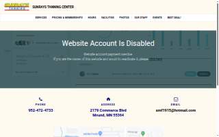 Sunrays Tanning Center website