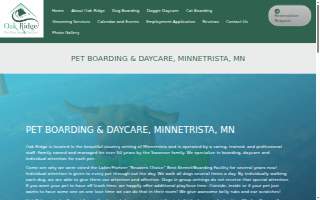 Oak Ridge Pet Boarding of Chaska website