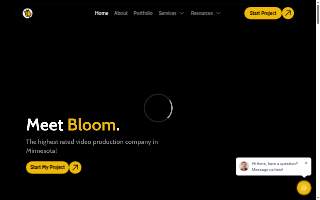 Bloom Creativ Video Production website