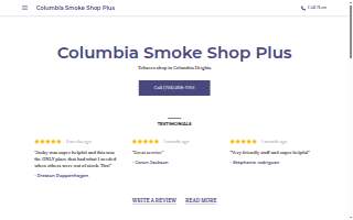 Columbia Smoke Shop website