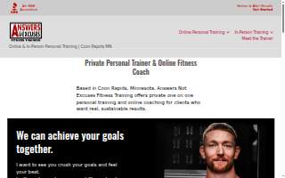 Answers Not Excuses Fitness Training of Coon Rapids website