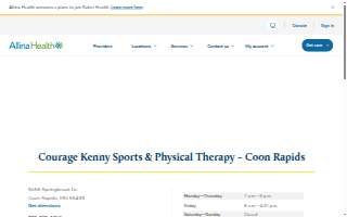 Courage Kenny Sports & Physical Therapy – Coon Rapids website