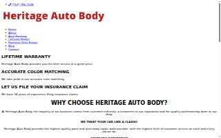 Heritage Auto Body website