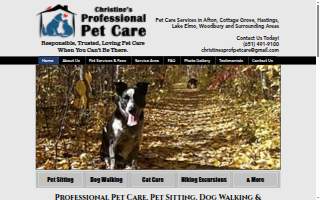 Christine's Professional Pet Care website
