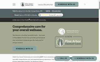 Pine Arbor Dental Care website