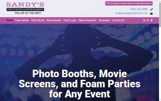 Sandys Photo Booth + Entertainment of Crystal website