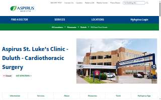 Aspirus St. Luke's Clinic - Duluth - Cardiothoracic Surgery website