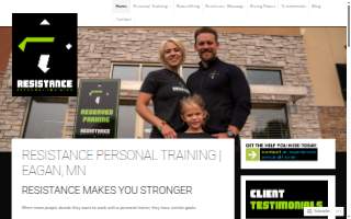 Resistance Personal Training website