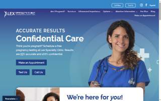 Lex Specialty Clinic for Pregnancy & Sexual Health website