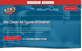 Ken's Sewer Service of Edina website