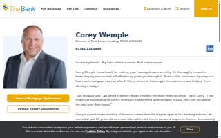 Corey Wemple - The Bank of Elk River website