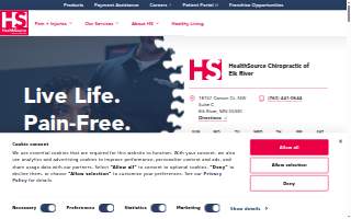 HealthSource Chiropractic of Elk River website