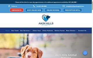 Akin Hills Pet Hospital website