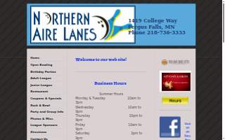 Northern Aire Bowling Lanes website