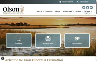 Olson Funeral & Cremation website
