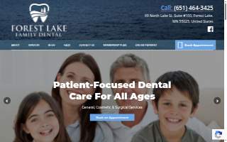 Forest Lake Family Dental website