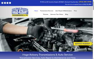 Hage-Kobany Transmissions & Auto Service of Fridley website