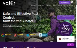Valor Pest Solutions of Fridley website