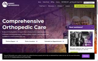 Summit Orthopedics with Urgent Care Plymouth website