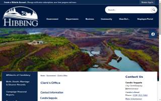 Hibbing City Clerk website