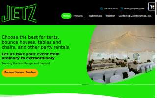 JETZ Party Rentals website