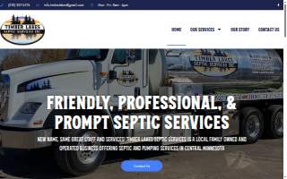Timber Lakes Septic Service website