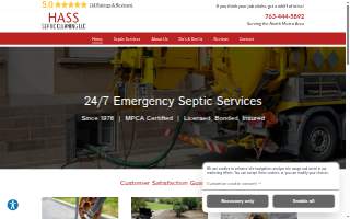 Hass Septic Cleaning website
