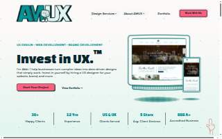 AM UX Designs website