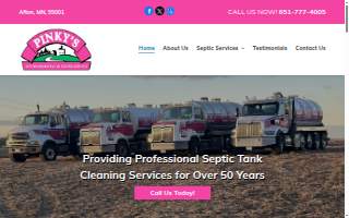 Pinky's Environmental & Sewer website