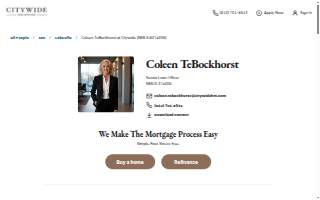 Coleen TeBockhorst at Citywide Home Loans website